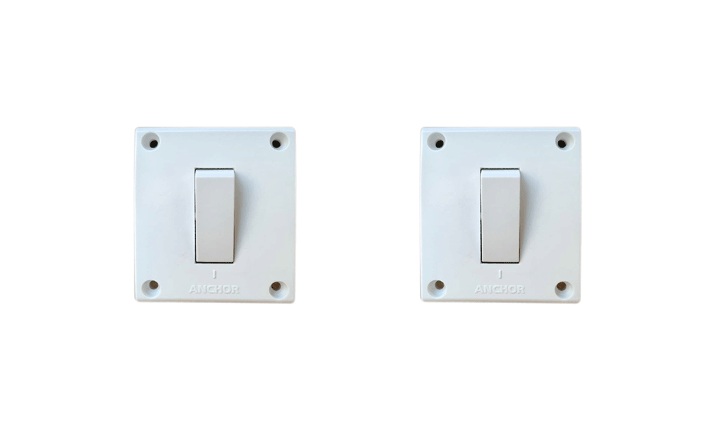ANCHOR Penta, Capton 1Way Switch, 20A, 240V, White, 39991 (Pack of 2)