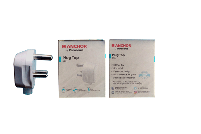ANCHOR, Plug Top 3 Pin, White, 6A, 240V, 39572 (Pack of 4)
