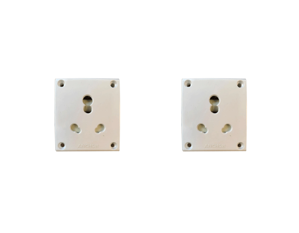 ANCHOR Penta, UNI Socket, Capton, 6A/16A, 240V, White, 39994 (Pack of 2)
