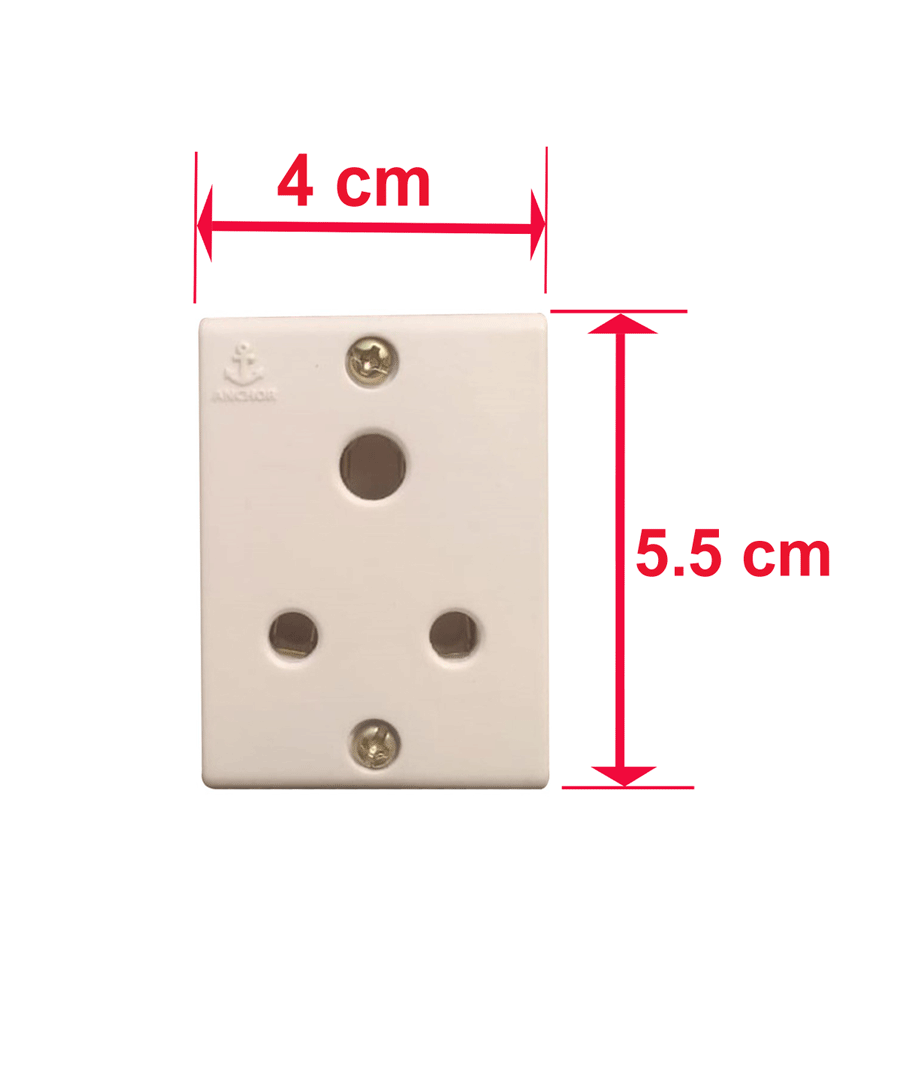 ANCHOR PENTA, 3 Pin Socket, 6A, 240V, White, 38342 (Pack of 5)
